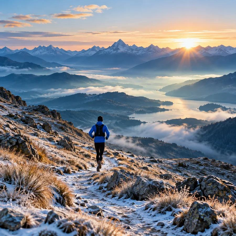 Dawn trail fitness scene