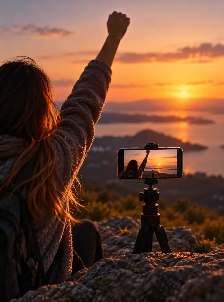 An example image showing a social video milestone.